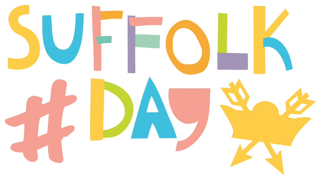 A logo representing Suffolk Day with a festive design.